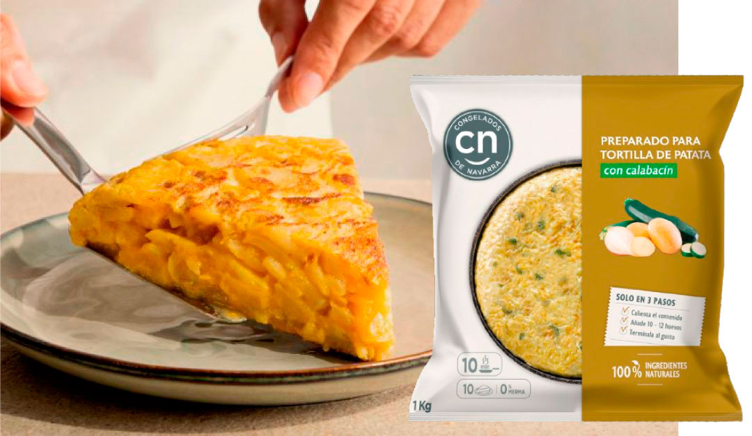 preparado para tortilla de patatas con calabacín