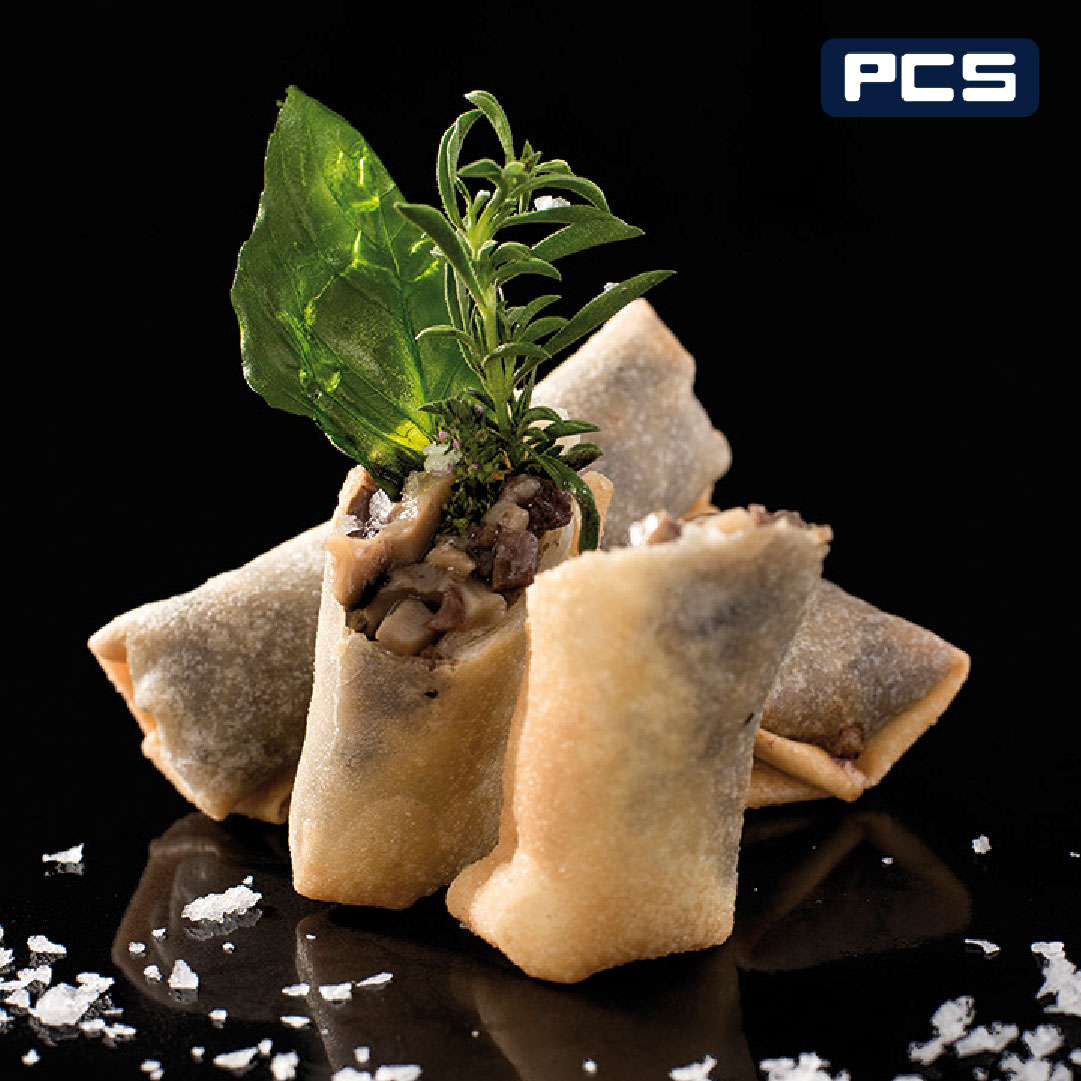 rollitos de carrillada y setas